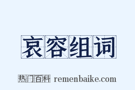 哀容组词是什么意思的图片